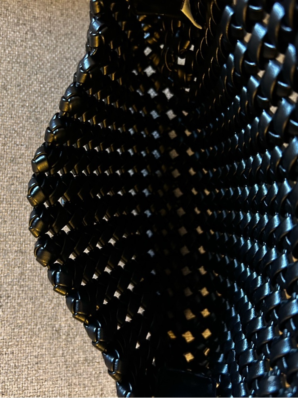 Black Woven Mini Shoulder Bag - Picture 4 of 5